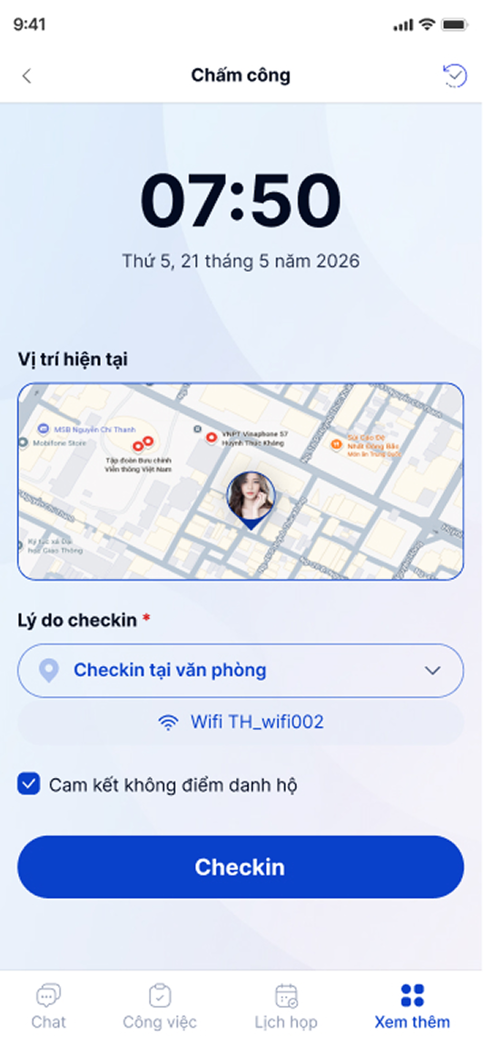 Chấm công Face ID